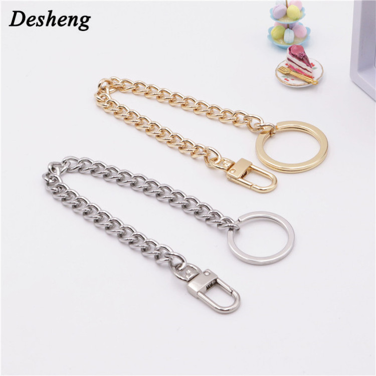 Wholesale Guangzhou Fashion small short Decorative metal gold chain for handbag bags leather belt link dog hook o ring key chain