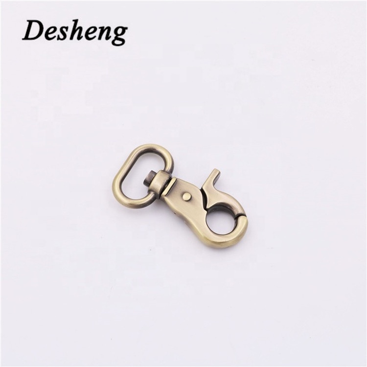 Wholesale Metal Swivel Snap Hook For Bag Zinc Alloy Anti Brass Brush Dog Leash Hook For Key Chain