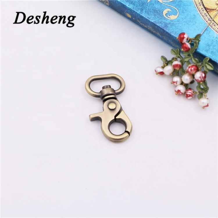 Wholesale Metal Swivel Snap Hook For Bag Zinc Alloy Anti Brass Brush Dog Leash Hook For Key Chain