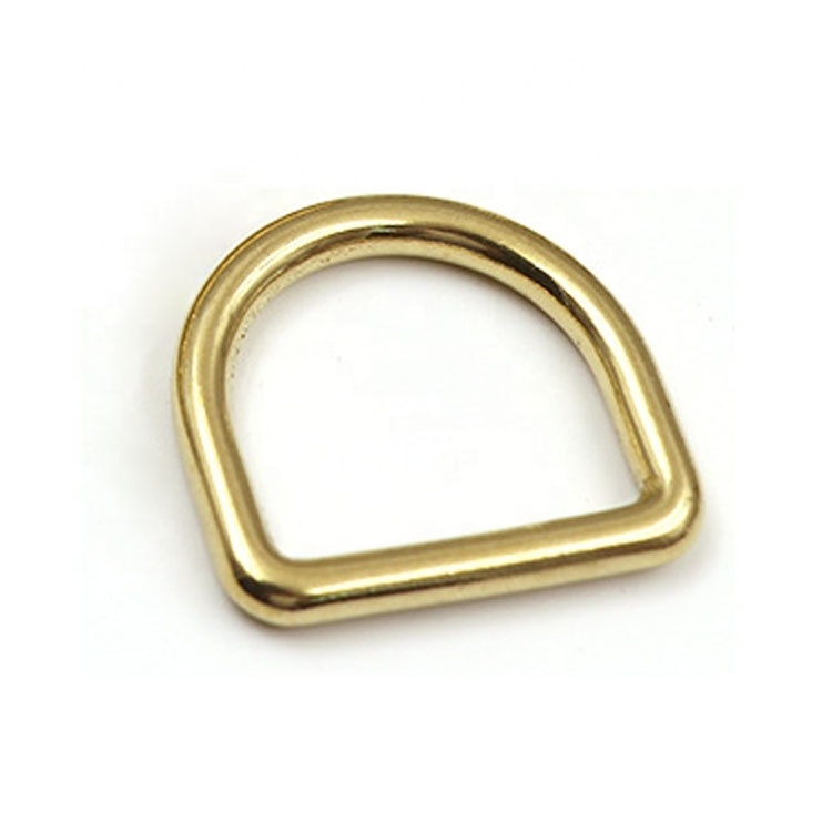 High-end Handmade Leather Bag Accessories 1 Inch Solid Brass D Ring Metal  for Handbags Stainless Steel Half ring