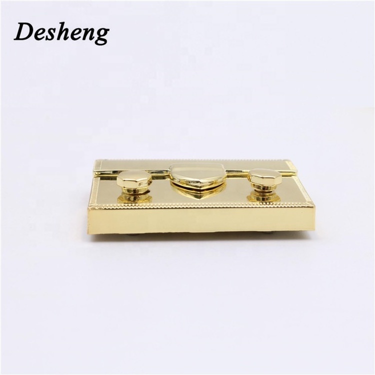 Wholesale DIY Handbag Lock Hardware Combination Lock Gold Metal Briefcase Locks and Clasps