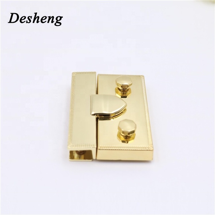 Wholesale DIY Handbag Lock Hardware Combination Lock Gold Metal Briefcase Locks and Clasps