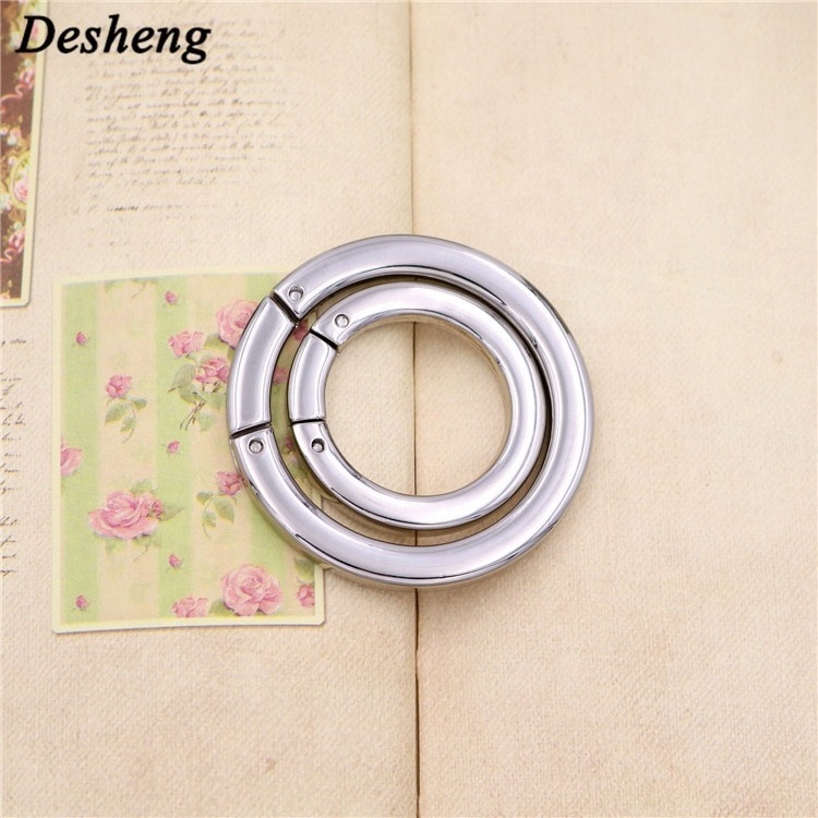 Bag Hardware Manufacture Gold Gunmetal Clamps 38mm Screwed Open Metal O Ring for Handbag