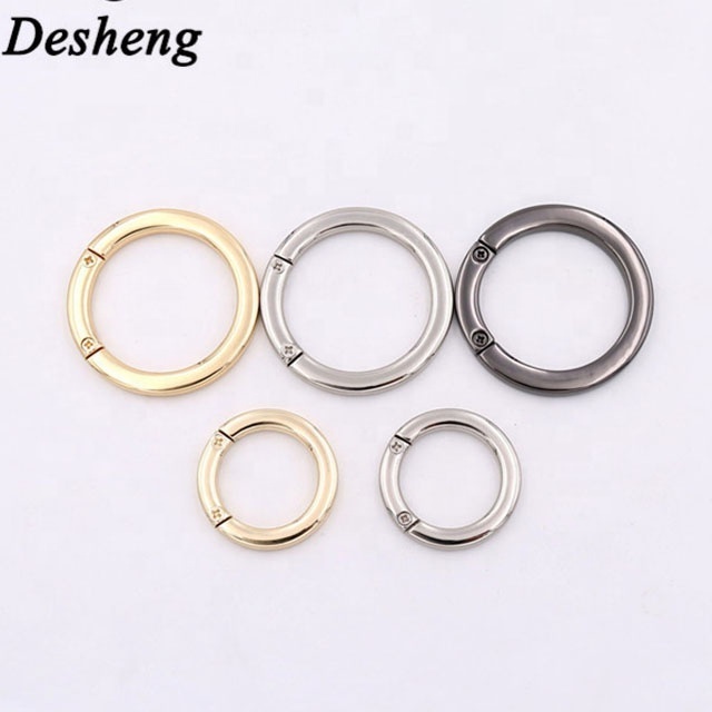 Bag Hardware Manufacture Gold Gunmetal Clamps 38mm Screwed Open Metal O Ring for Handbag