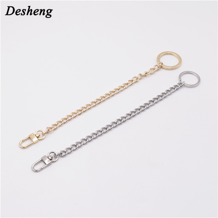 Wholesale Guangzhou Fashion small short Decorative metal gold chain for handbag bags leather belt link dog hook o ring key chain