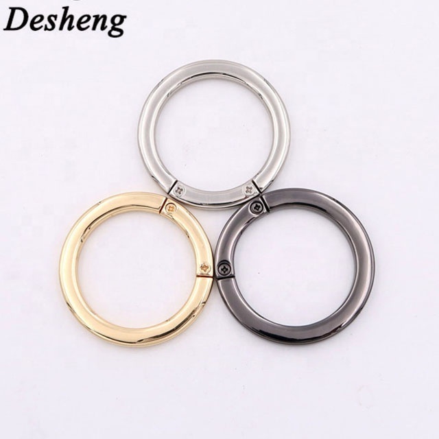 Bag Hardware Manufacture Gold Gunmetal Clamps 38mm Screwed Open Metal O Ring for Handbag