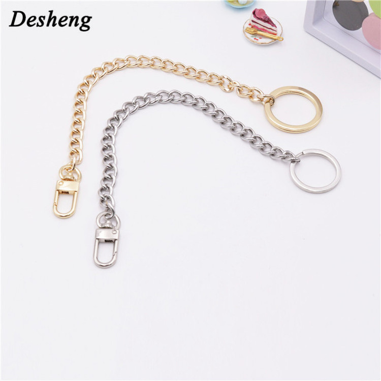 Wholesale Guangzhou Fashion small short Decorative metal gold chain for handbag bags leather belt link dog hook o ring key chain