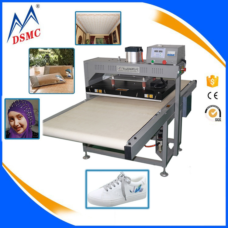 Factory direct price flow-line heat pressing machine for t shirt pillow bed sheet in Canada