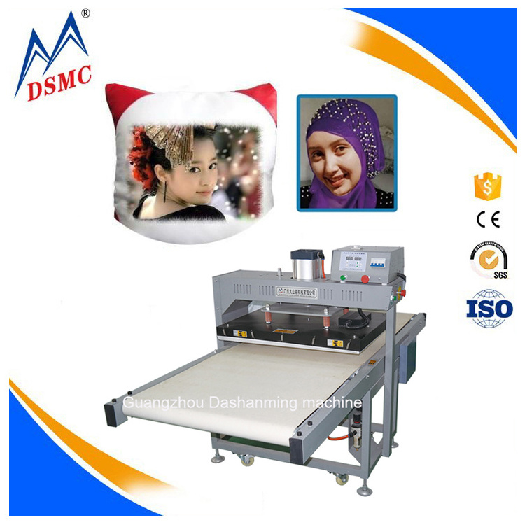 Factory direct price flow-line heat pressing machine for t shirt pillow bed sheet in Canada