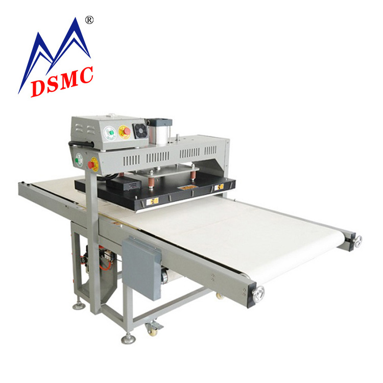 Factory direct price flow-line heat pressing machine for t shirt pillow bed sheet in Canada