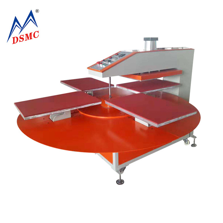 DSMC Carousel pneumatic automatic 4 station heat press transfer machine sublimation in Guangzhou