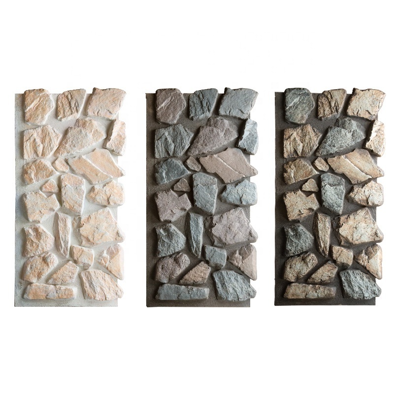 exterior big slab  Soundproof stone compressed foam stone wall panel decorative  pu stone wall panel