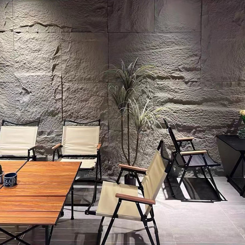 Modern Design PU Artificial Stone Rock Skin Cement Gray Interior and Exterior Walls Decorative Background Panel