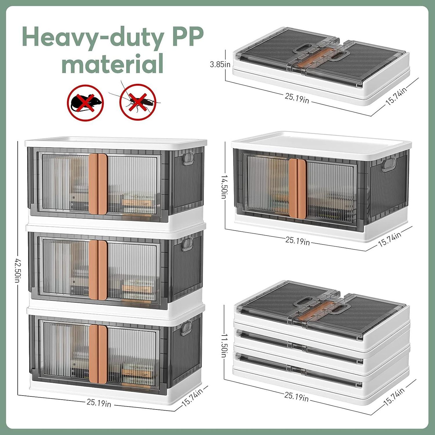 Plastic Storage Bins for Closet Organizers and Storage, Stackable Storage Bins, Closet Storage Bins Multifunction CLASSIC 19gal