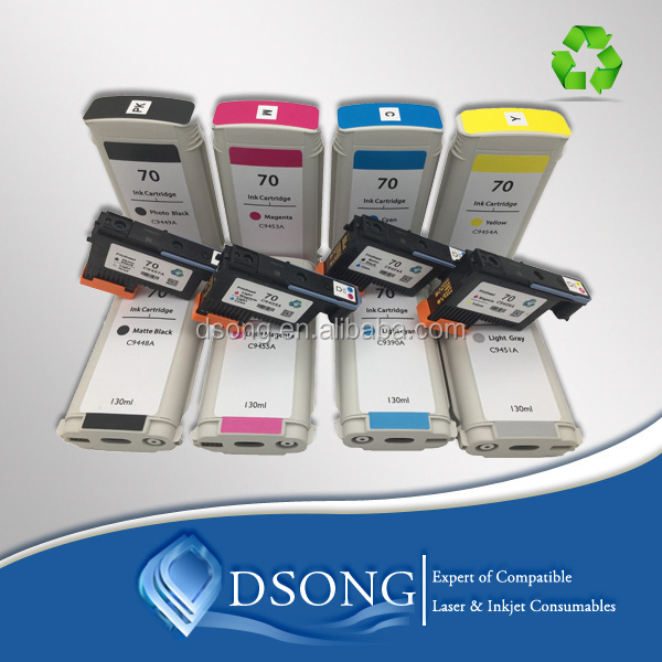 Replacement Eight Colors set Ink Cartridge & Printhead for HP Designjet Z3100/Z2100/Z3200/Photosmart Pro B9180 for HP70 Ink