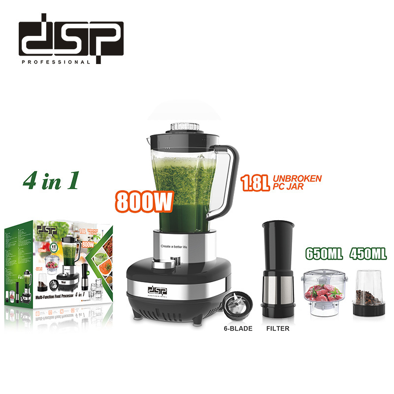 DSP Hot Sale Professional Blender Home Kitchen Appliance 800W 4 in 1 Multi-Function Food Processor