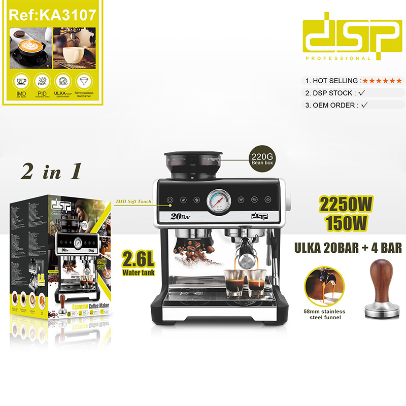 DSP Hot Sale Professional Espresso Machine Automatic 20 Bar Machine Espresso Maker With 2.6L Tank Coffee Machine