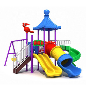 Toddler play toys  entertainment equipment outdoor playground with plastic slide for kids outdoor combination slide swing set