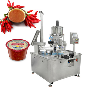 Automatic Dip Cup Chili Sauce Filling Machine Cream Cheese Plastic Cup Filling And Packing Machine