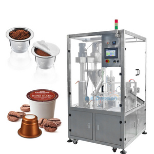 High Quality Automatic Rotary aluminum K Cup Nespresso Coffee Capsule Filling Sealing Machine