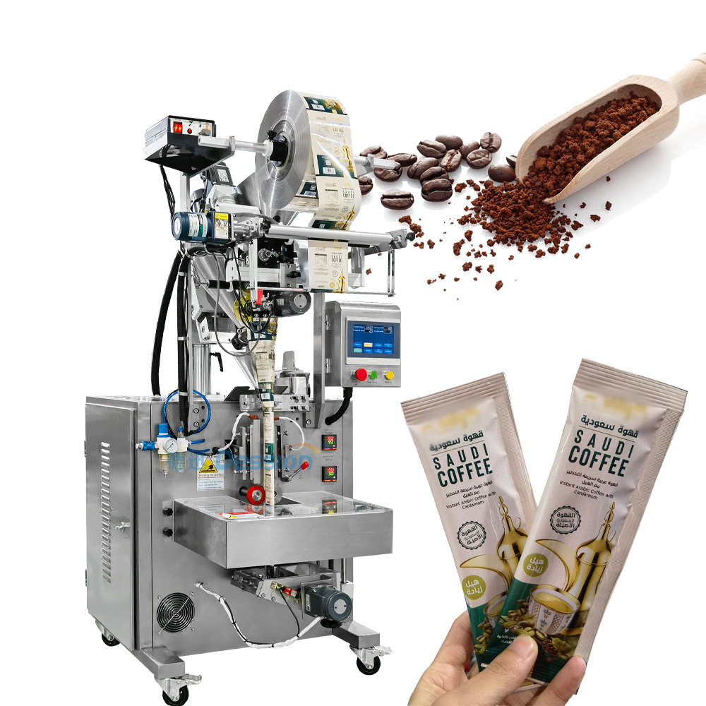 Easy To Tear 3 Side Seal Bag Coffee Powder Packing Machine Cocoa Milk Powder Stick Packing Sealing Machine