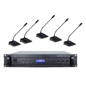 Built-in video and voting processor Digital Conference Microphone System Host Mic system with support 64 microphone units