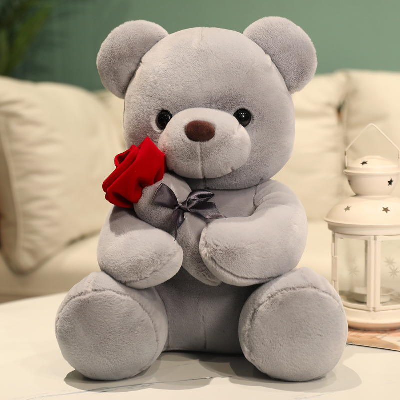 Rose Flower Bear Valentine's Day Plush Toy Teddy Bear Bedtime Plush Toy with Roses