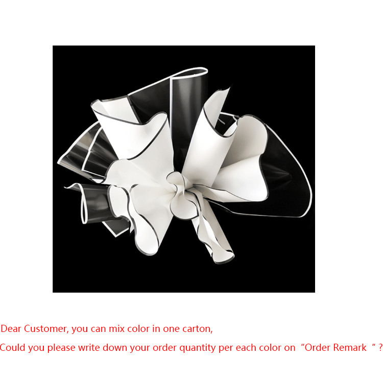 Black and white aristocratic jelly film border Han Su paper flowers wrapping paper