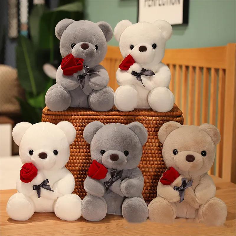 Rose Flower Bear Valentine's Day Plush Toy Teddy Bear Bedtime Plush Toy with Roses