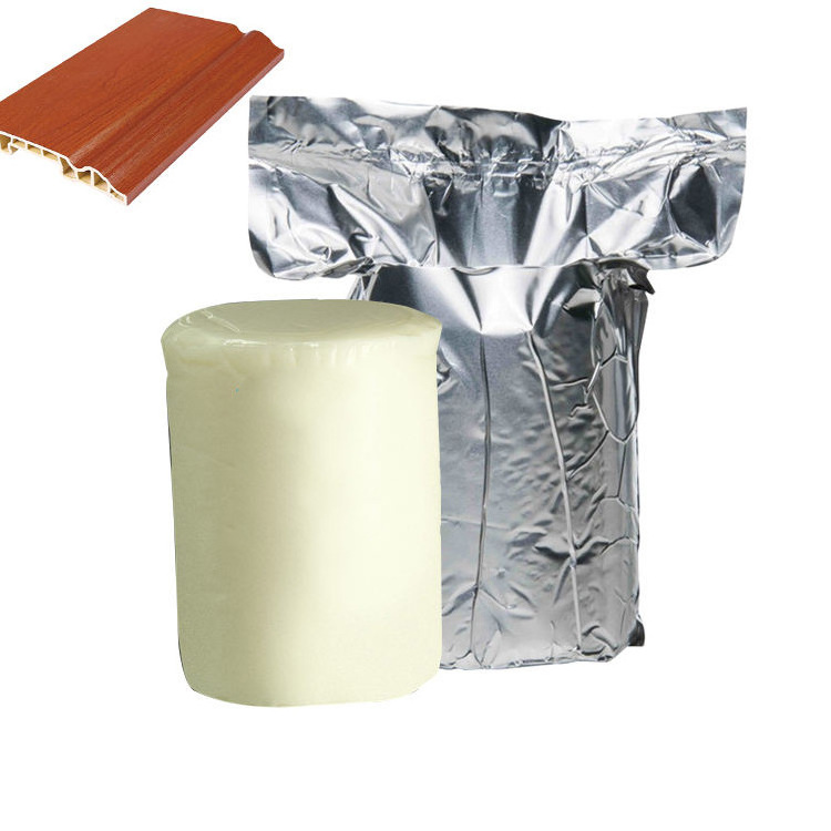 Good heat resistance PUR hot melt adhesive for wooden profile PVC foil veneer wrapping PUR hot melt glue