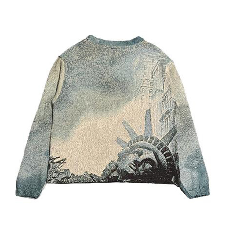 DiZNEW High Quality Hip Hop Jacquard Woven Custom Tapestry Sweaters