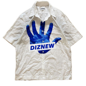 DIZNEW Men 2024 Summer 100% cotton white t-shirt 250 gsm oversized custom logo printed POLO collar sleeveless t shirt