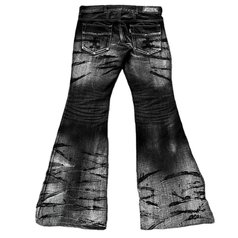 DIZNEW Men's clothing in stock Wholesale 2023 Summer breathable flared jeans Casual gradient denim jeans from China