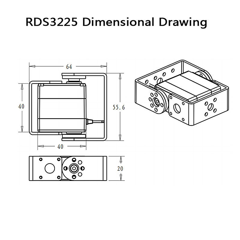 Dsservo RDS3225 25kg Servo Car Race Parts Motor RC Parts Robot Servo for RC Toy Car Spare Parts