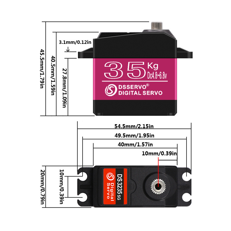 Dsservo DS3235 Waterproof 35kg RC Digital Servo High Torque For RC Car RC Airplane