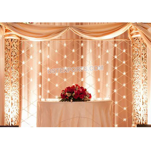 Wedding Candle Fitted Fiber Backdrop Walls  Designer Wedding Candle Wall  Weddings Stage Backdrop Panels