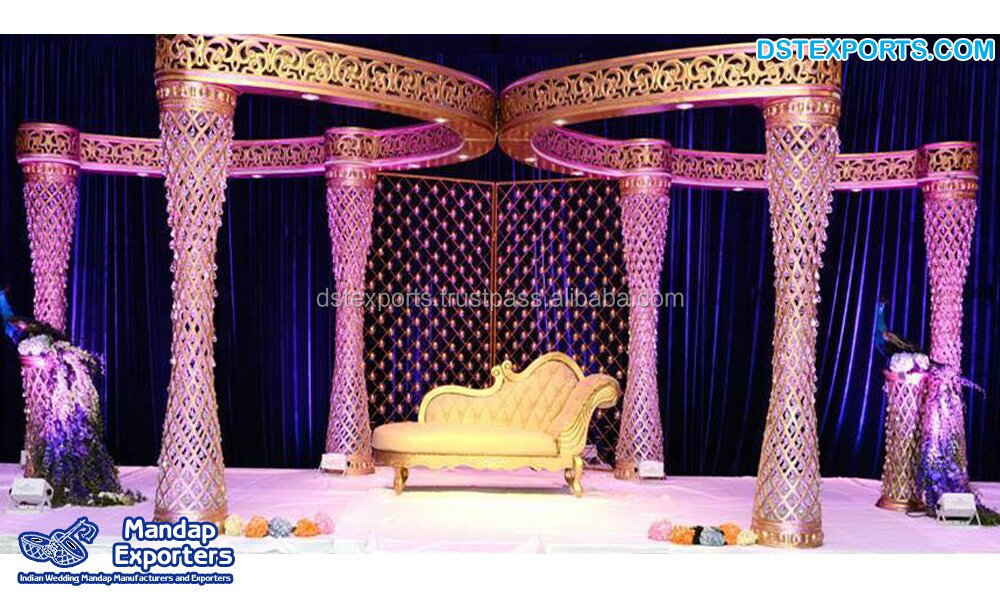 Diamond Mandap for Indian Wedding Ceremony Best Crystal Mandapam Decoration for Marriage Gazebo Style Round Mandap