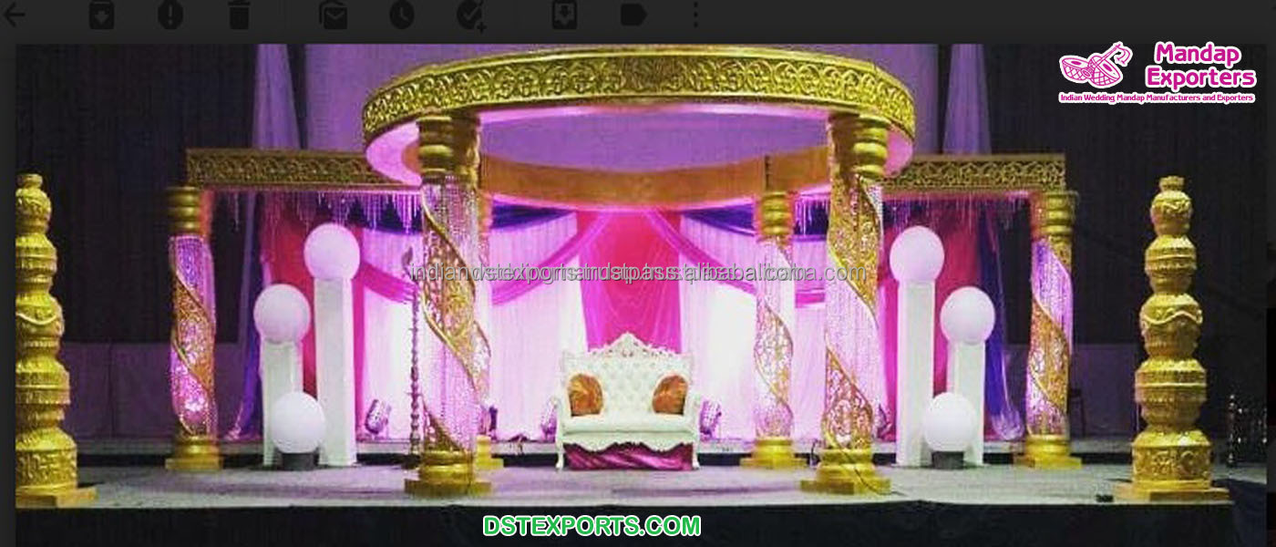 Diamond Mandap for Indian Wedding Ceremony Best Crystal Mandapam Decoration for Marriage Gazebo Style Round Mandap