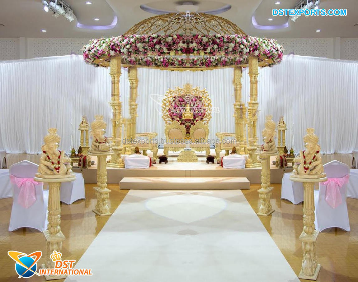 Maharani Wedding Gazebo Mandap With Dome Exclusive Wedding Event Decor Metal Dome Best Wedding Party Gold Metal Dome