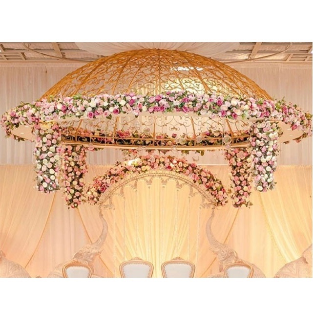 Maharani Wedding Gazebo Mandap With Dome Exclusive Wedding Event Decor Metal Dome Best Wedding Party Gold Metal Dome