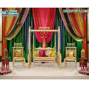 Pakistani Wedding Decor Swing Set For Nikah Stage Muslim Wedding Sangeet Stage Swing Set Traditional Wedding Mehndi Stage Swing