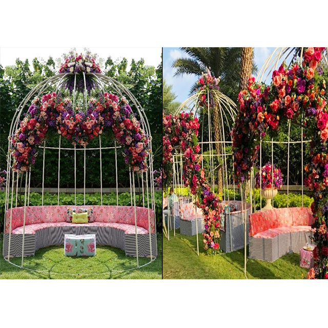 New Arrival Wedding Metal Arch Backdrop  Wrought Iron Wedding Metal Gazebo Decoration Gorgeous Floral Wedding Metal Arch Props