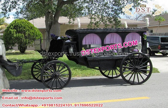 Modern White Horse Drawn Funeral Carriage Horse Drawn Hearse Carriage Services Traditional White Horse Driven Carriages For Sale