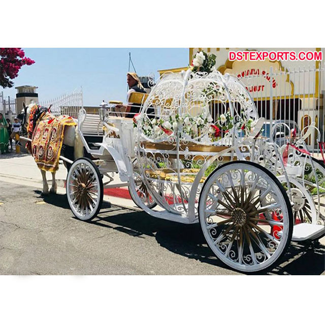 Princess Wedding Cinderella Pumpkin Horse Carriage Classical Pumpkin Horse Carriage for Sale Wedding White Cinderella Carriage