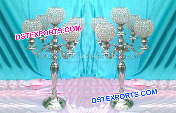 Wedding Gold Lamp Crystal Center Pieces Latest Wedding Five Arm Center Piece  Indian Wedding Tall Crystal Candelabra