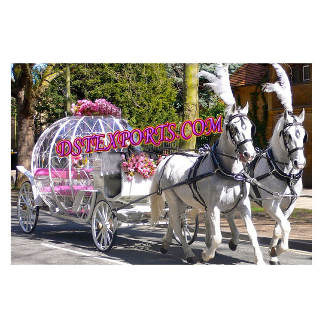 Double Horse Cinderella Carriage White Cinderella Horse Carriage Wedding Cinderella Carriages Manufacturer