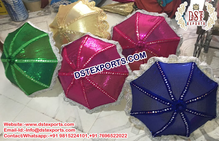 Punjabi Bridal Entry Phulkari Umbrella Wedding Hand made Phulkari Umbrellas Indian Wedding Chattar Parsols Manufacturer