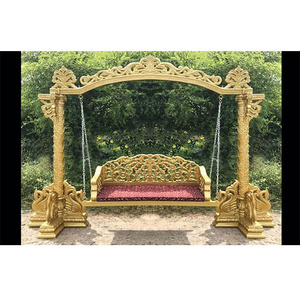 Gujrati Wedding Sangeet Stage Peacock Swing/Jhula Royal Wooden Handicraft Wedding Peacock Swing Indian Wedding Wooden Swing