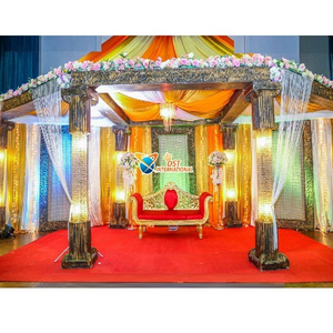 White Lighted Crystal Indian Wedding Mandap New Crystal Light Wedding Mandap at Sale Price South Indian Wedding Crystal Mandapam