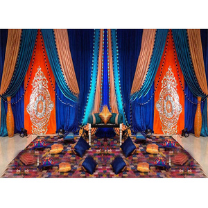 Wedding Sangeet Stage Embroidered Backdrops Set Wedding Stage Embroidered Backdrop Lacing Wedding Stage Velvet Backdrop Fabric